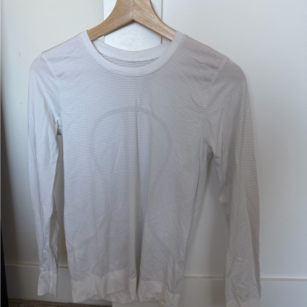 Lululemon White Swiftly Long Sleeve Shirt